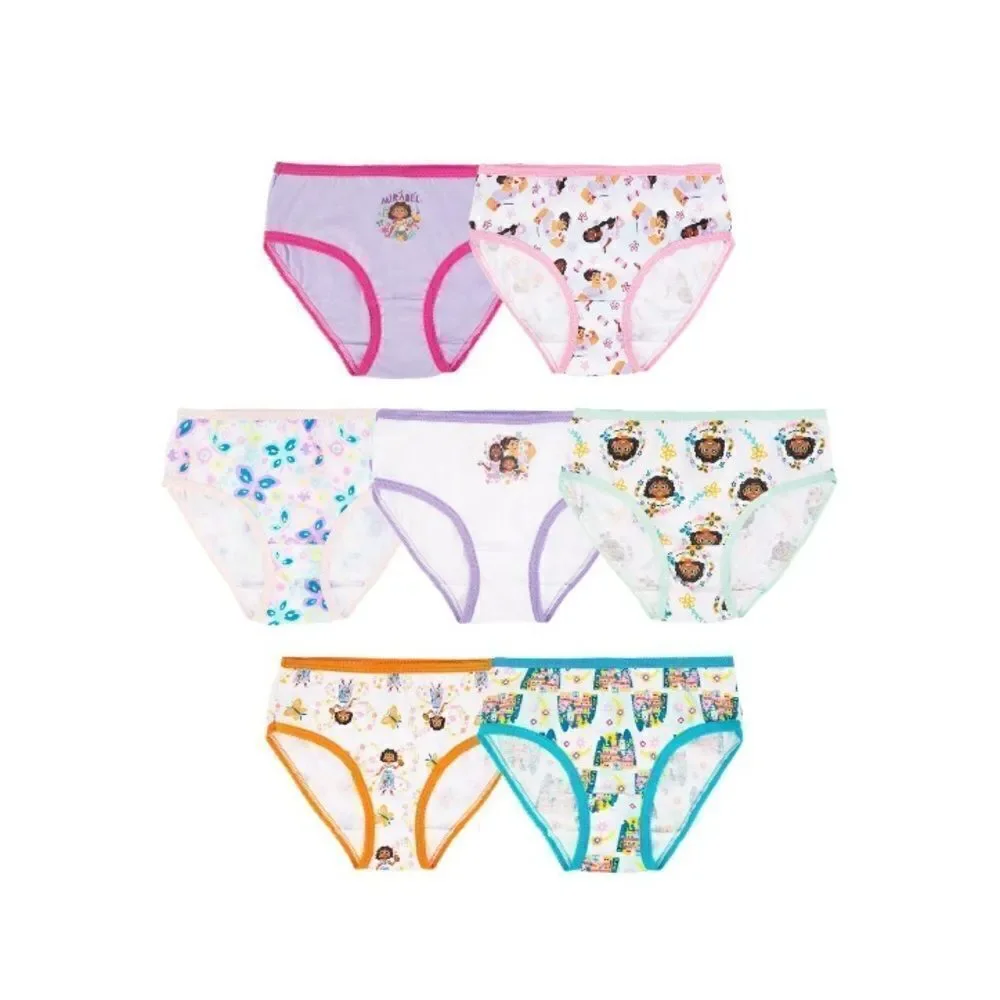 Disney Girls Encanto Character Underwear Panties Briefs 7-Pack Size 8